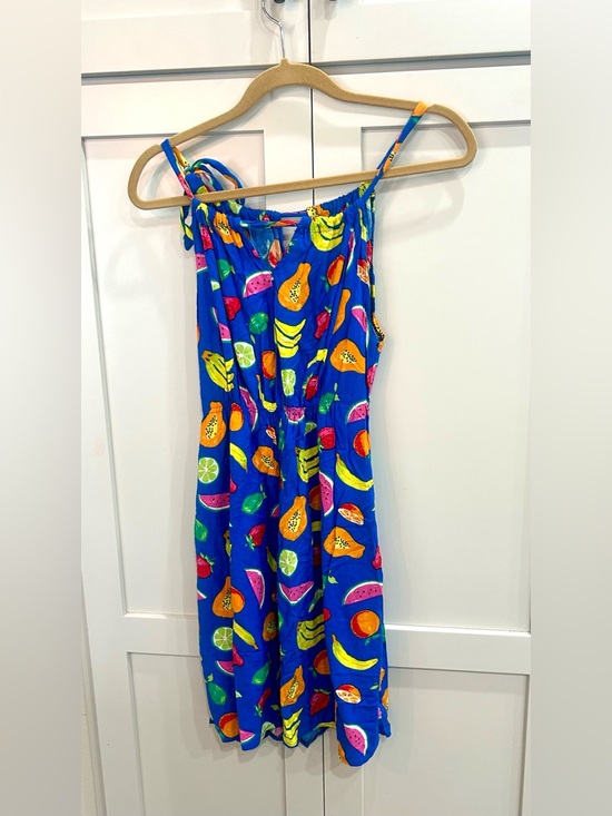 unbranded Dresses & Skirts - Blue Fruit-Print Mini Dress with Spaghetti Straps small beach vacation